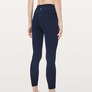 Lululemon Navy Blue High-Waisted Wunder Under 25” Leggings | Size 4
